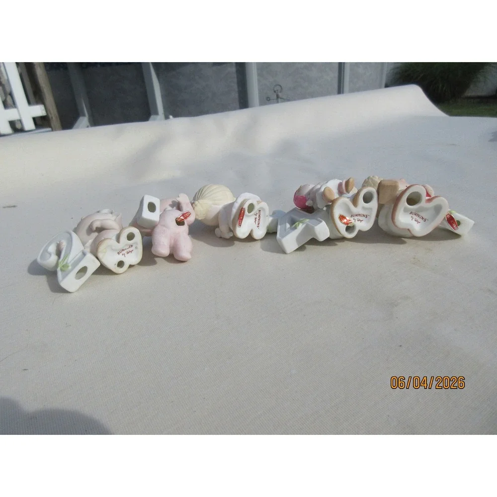 Vintage Bumpkins by Fabrizio Porcelain Figurines Set Numbers 1-5 Birthday Kids